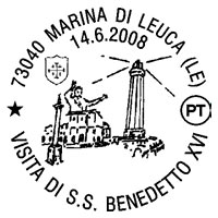 Annullo postale Papa Marina di leuca