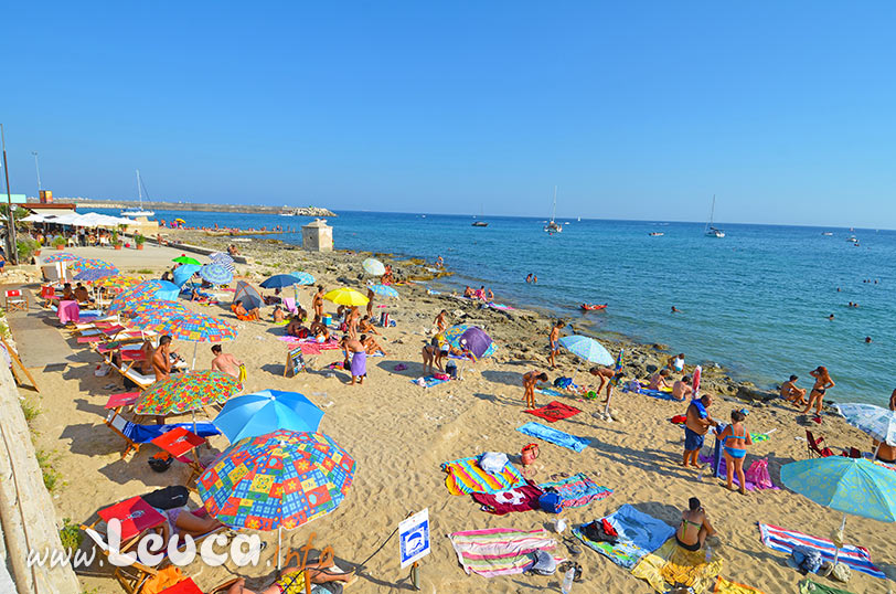 La spiaggia di sabbia a Marina di Leuca